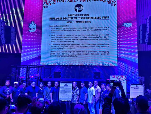 DPW APVI Sumbagut mendeklarasikan komitmen bersama dalam membangun industri vape yang berintegritas dan bertanggung jawab pada Sabtu (12/9/2026) di Medan