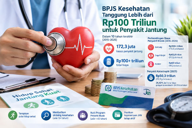 BPJS Kesehatan Habiskan Rp100 Triliun untuk Penyakit Jantung, Kasus Capai 172,3 Juta