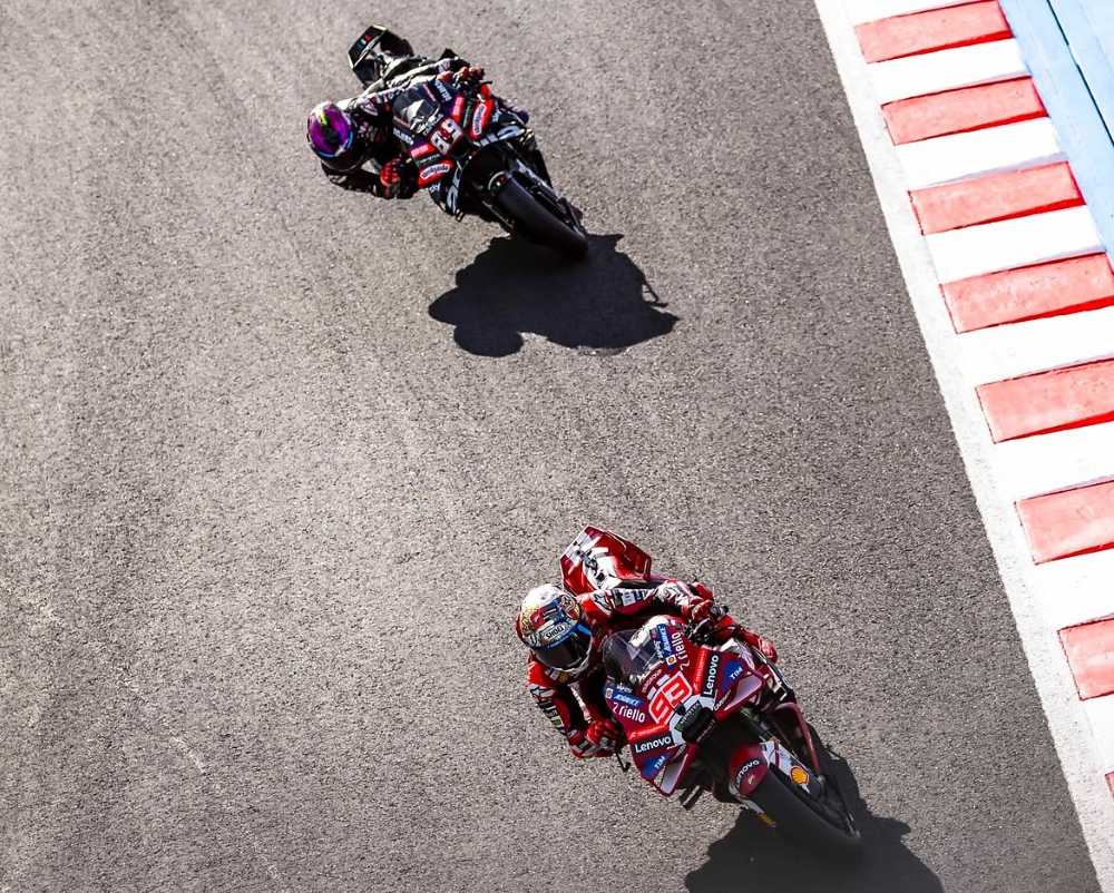 Pebalap Ducati Lenovo Marq Marquez raih 37 poin dari dua kemenangan di sirkuit Motegi Jepang.